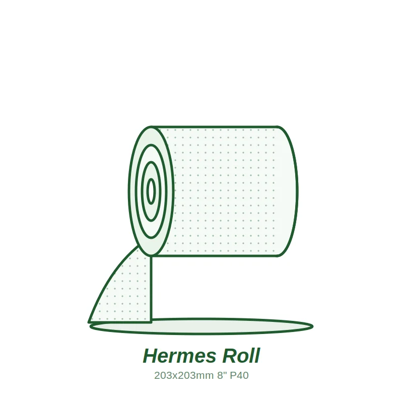Hermes Roll Black paper backed 203×203mm (8") P40